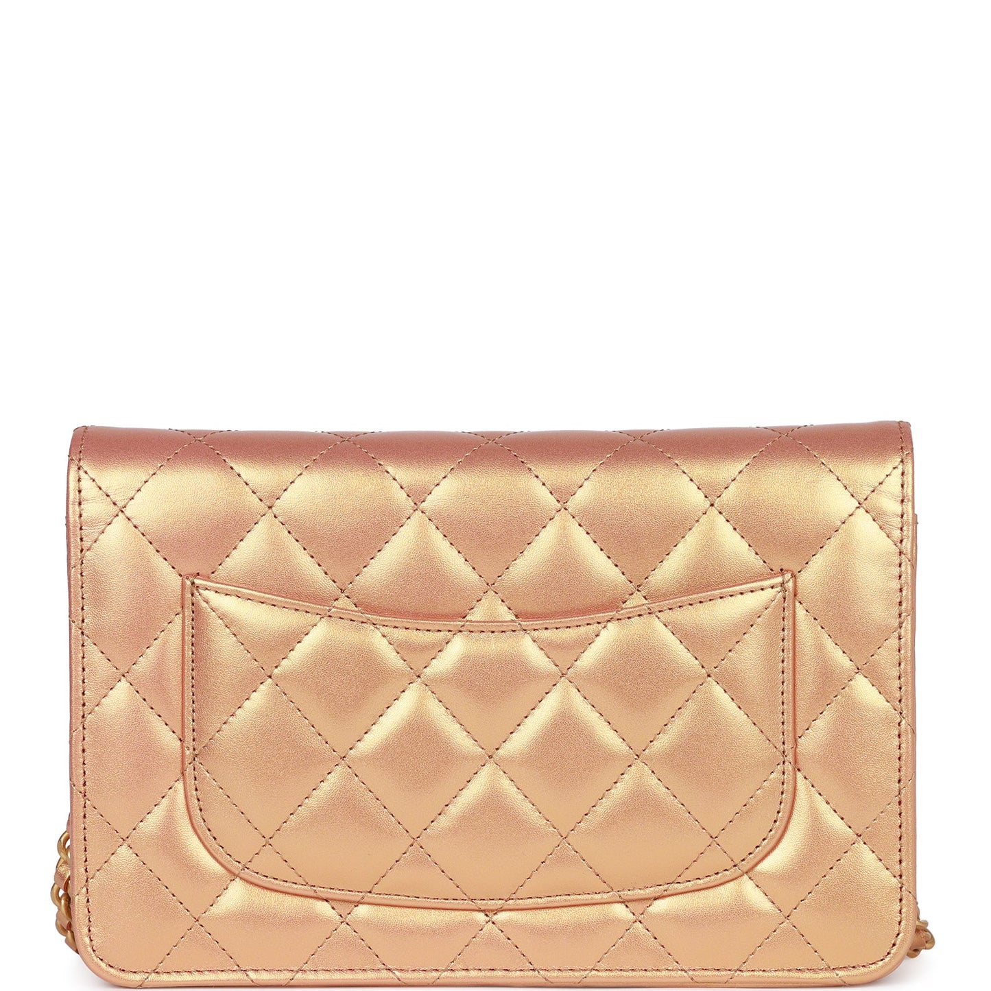 Chanel Wallet On Chain WOC Gold Metallic Calfskin Antique Gold Hardware