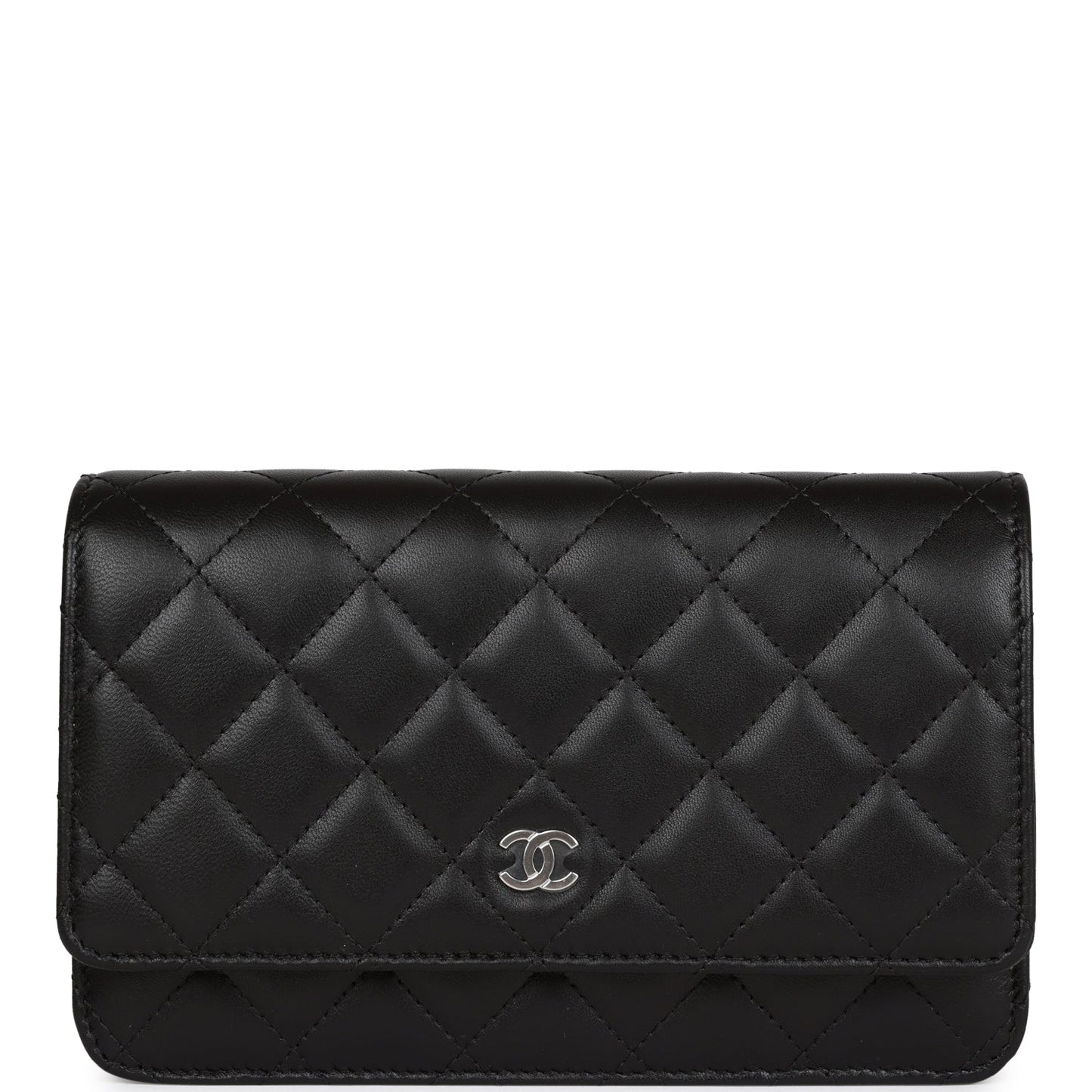 Chanel Wallet On Chain WOC Black Calfskin Silver Hardware