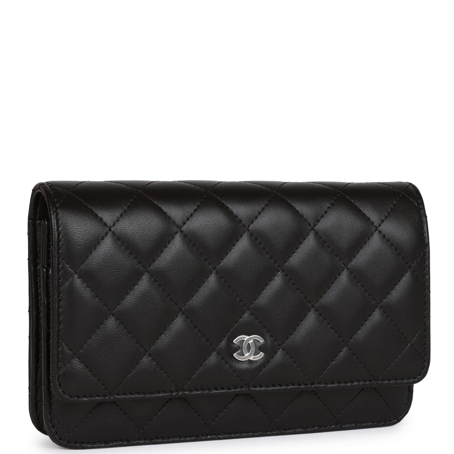 Chanel Wallet On Chain WOC Black Calfskin Silver Hardware