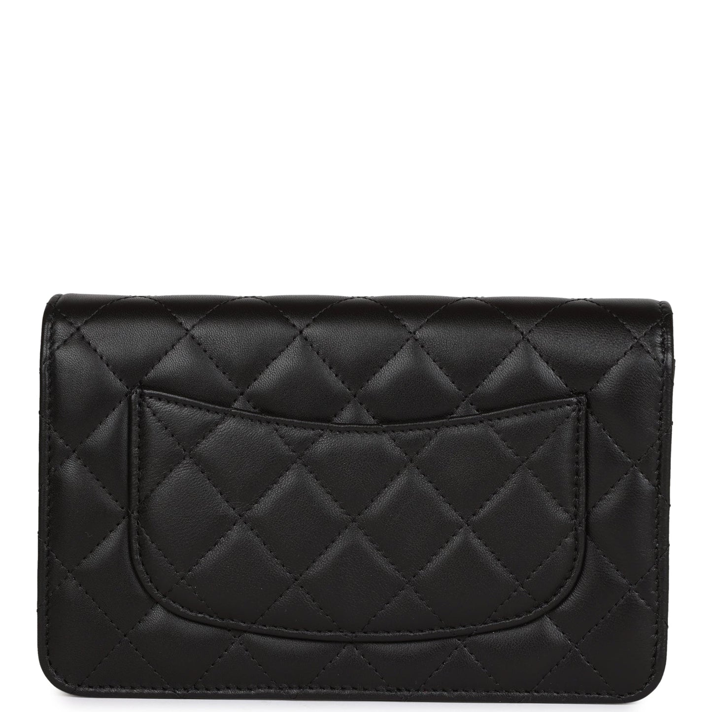 Chanel Wallet On Chain WOC Black Calfskin Silver Hardware