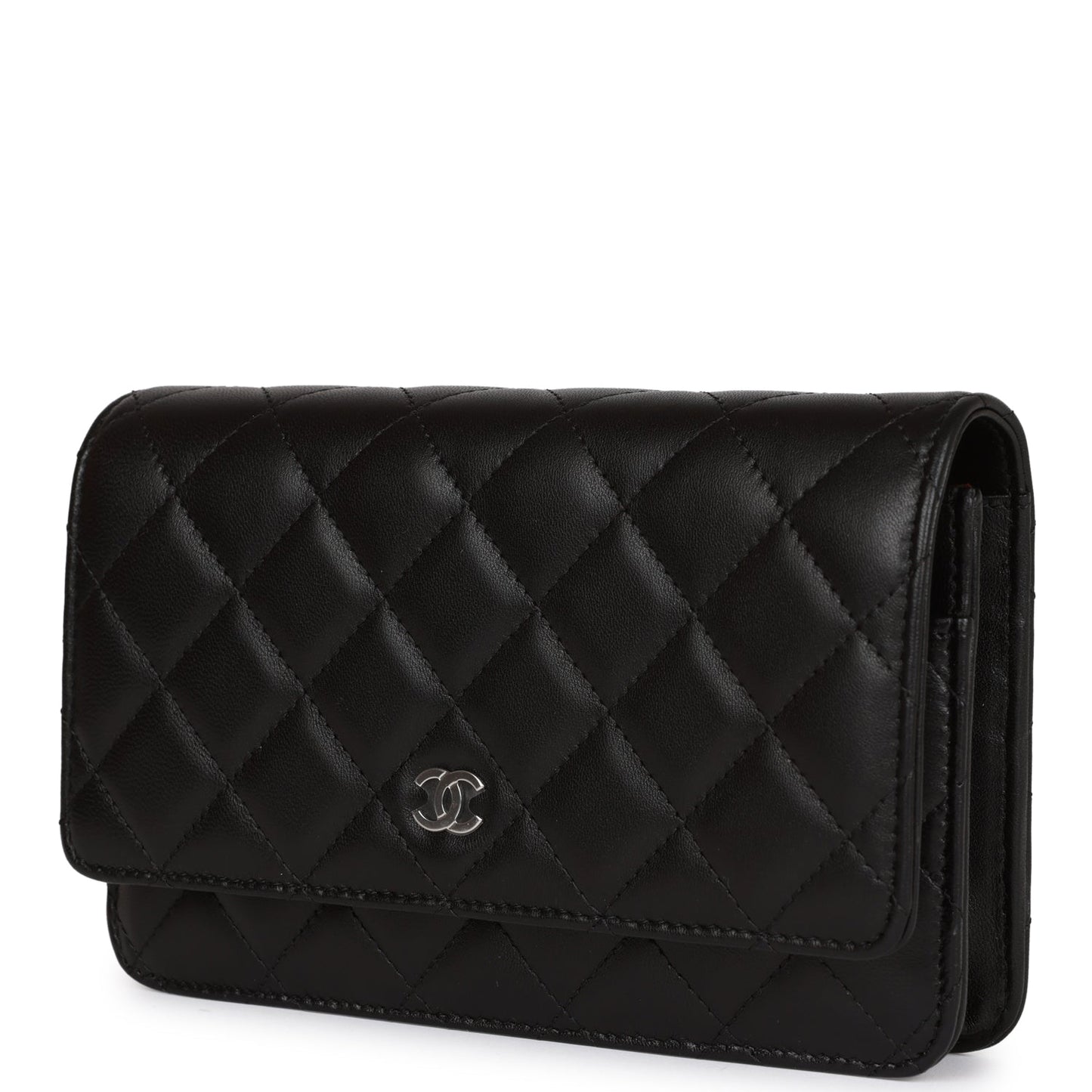 Chanel Wallet On Chain WOC Black Calfskin Silver Hardware