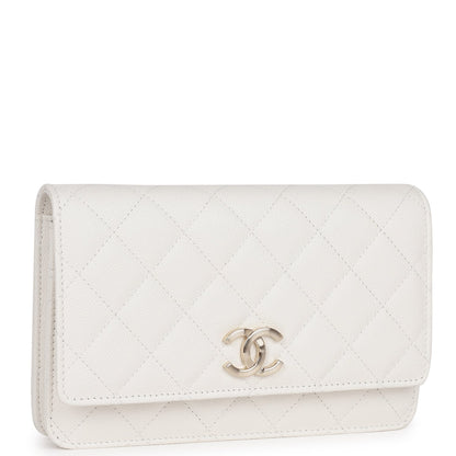 Chanel Wallet On Chain WOC White Caviar Light Gold Hardware