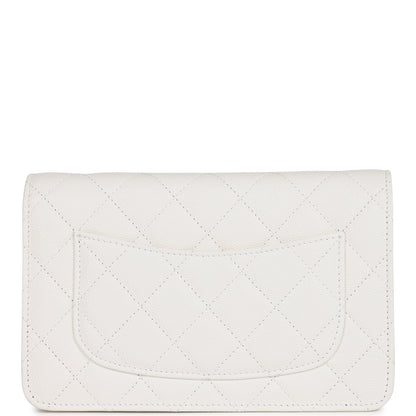 Chanel Wallet On Chain WOC White Caviar Light Gold Hardware
