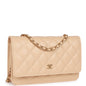 Chanel Wallet On Chain WOC Beige Caviar Gold Hardware