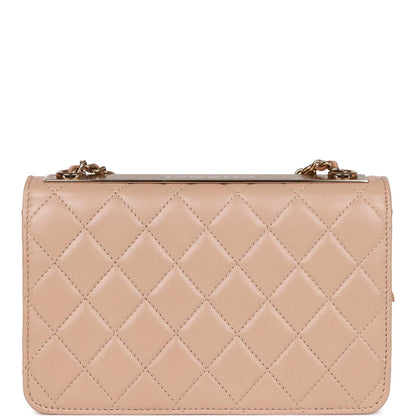 Chanel Trendy Cc Wallet On Chain WOC Beige Lambskin Gold Hardware