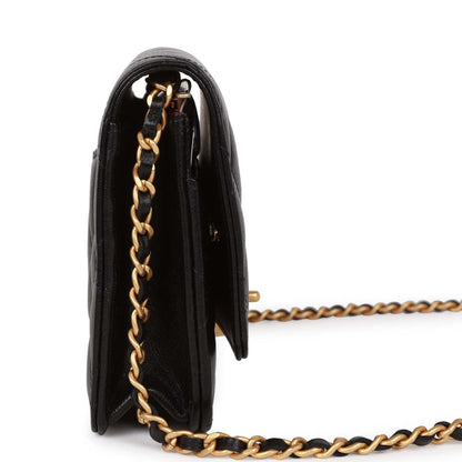 Chanel Heart Wallet On Chain WOC Black Lambskin Antique Gold Hardware