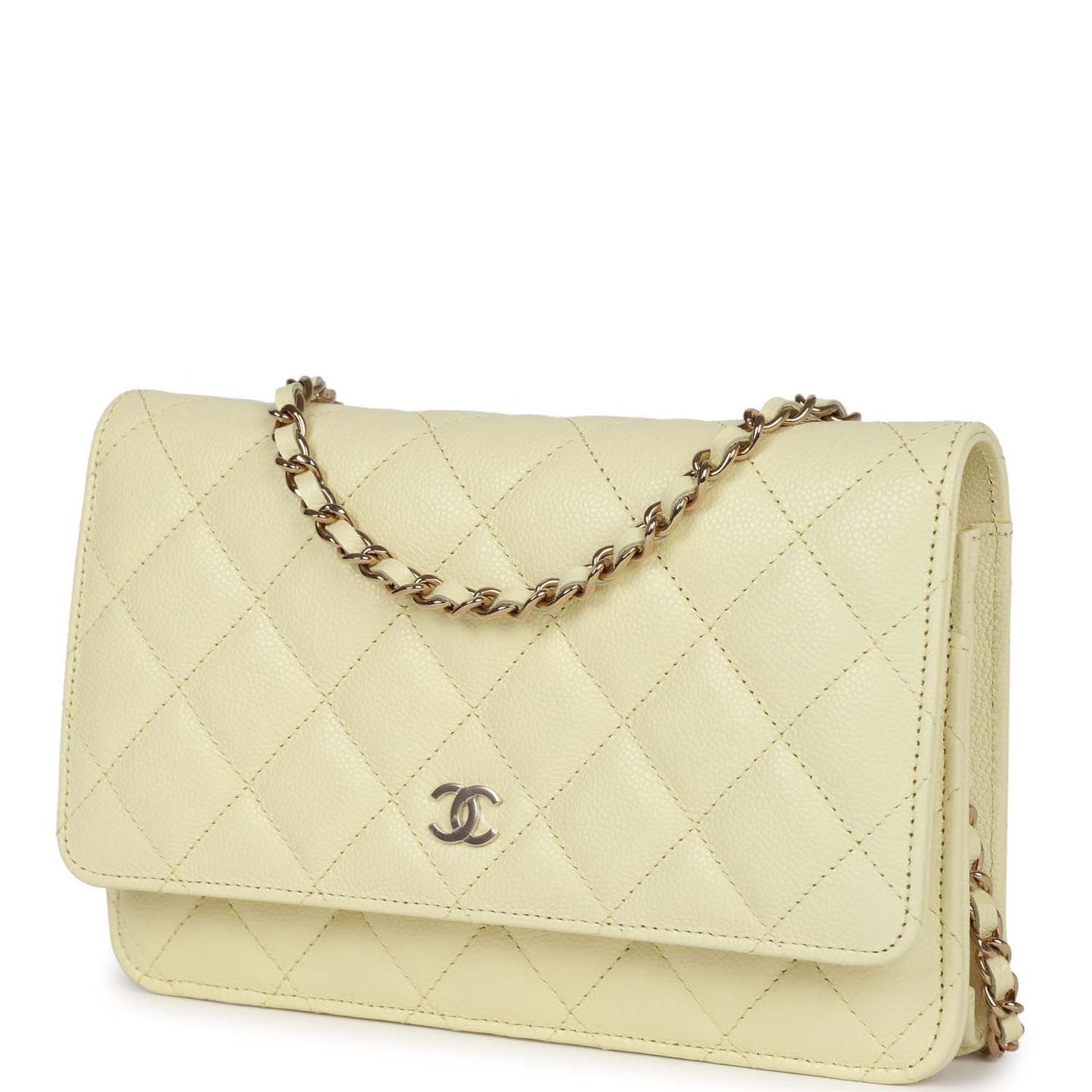 Chanel Wallet On Chain WOC Yellow Caviar Light Gold Hardware