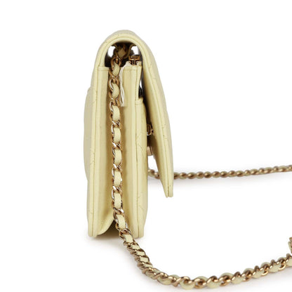 Chanel Wallet On Chain WOC Yellow Caviar Light Gold Hardware