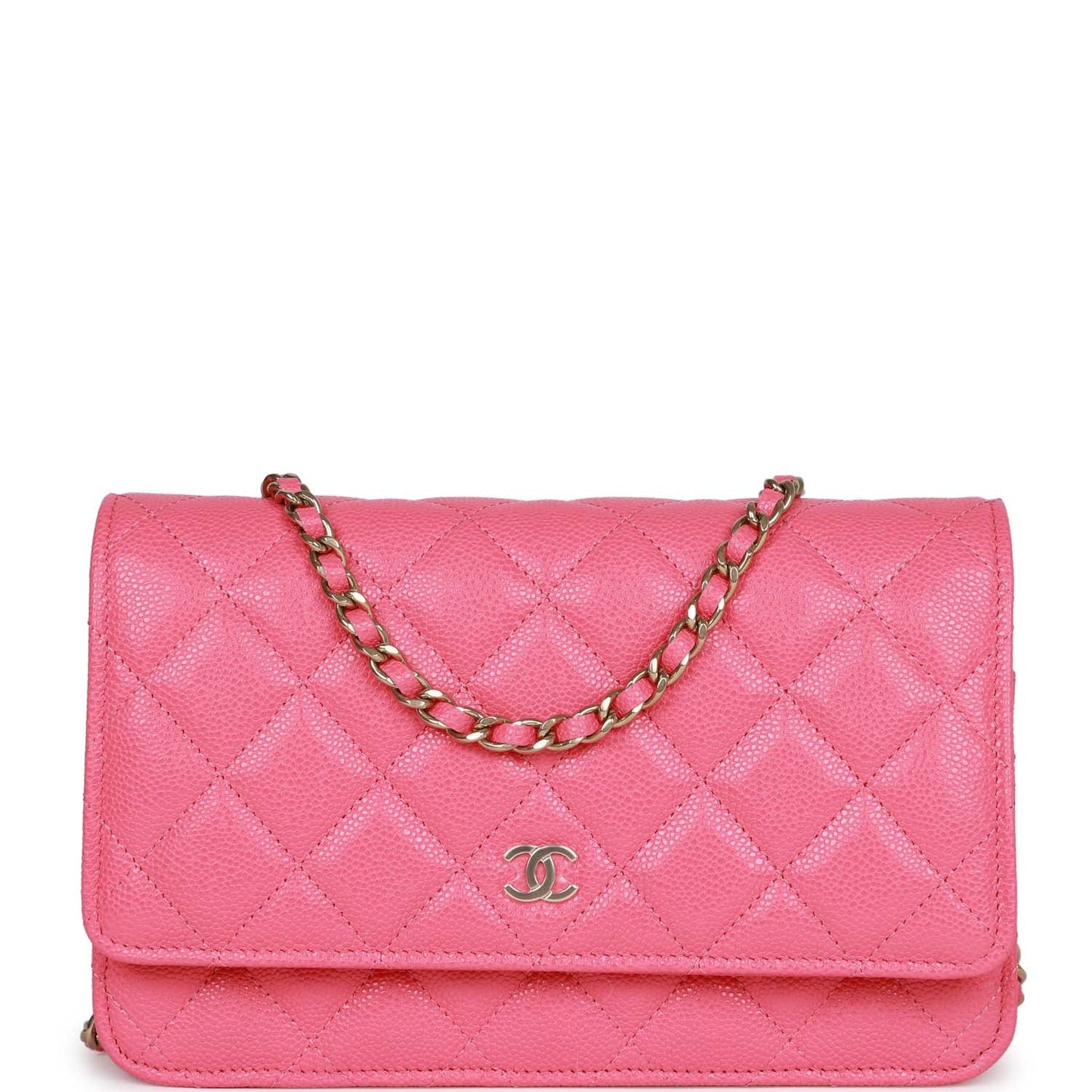 Chanel Wallet On Chain WOC Pink Caviar Light Gold Hardware