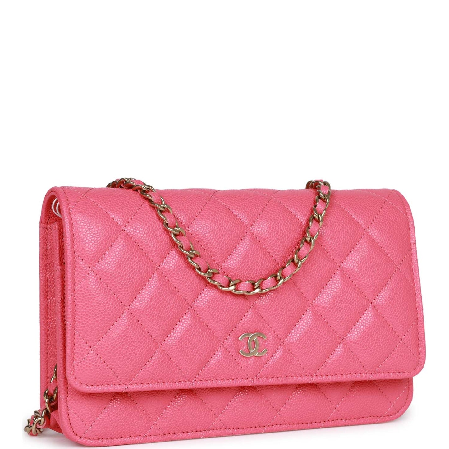 Chanel Wallet On Chain WOC Pink Caviar Light Gold Hardware