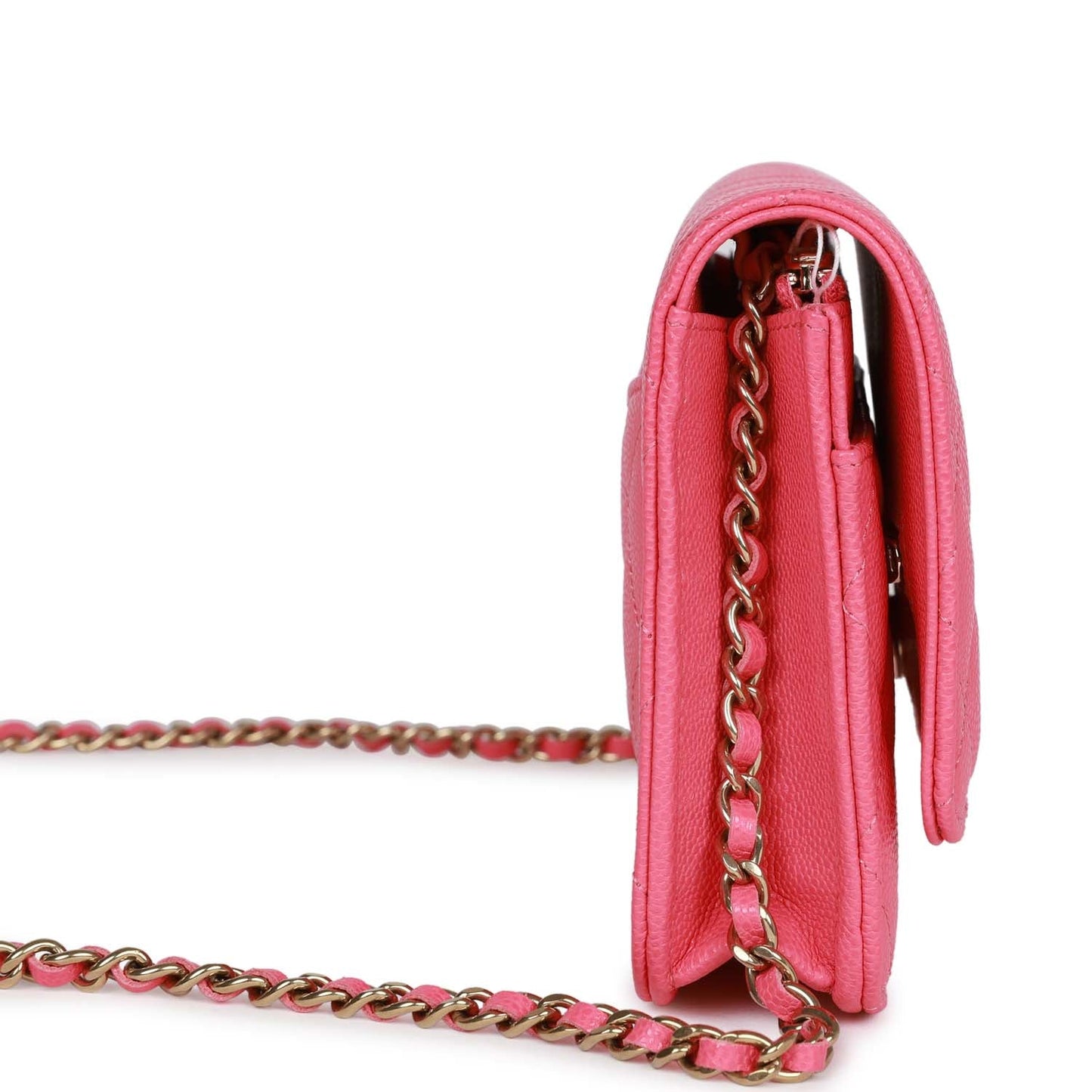 Chanel Wallet On Chain WOC Pink Caviar Light Gold Hardware