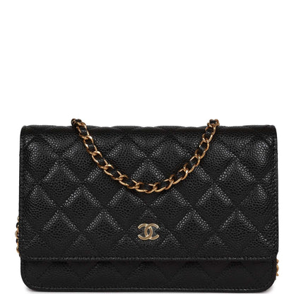Chanel Wallet On Chain WOC Black Caviar Gold Hardware