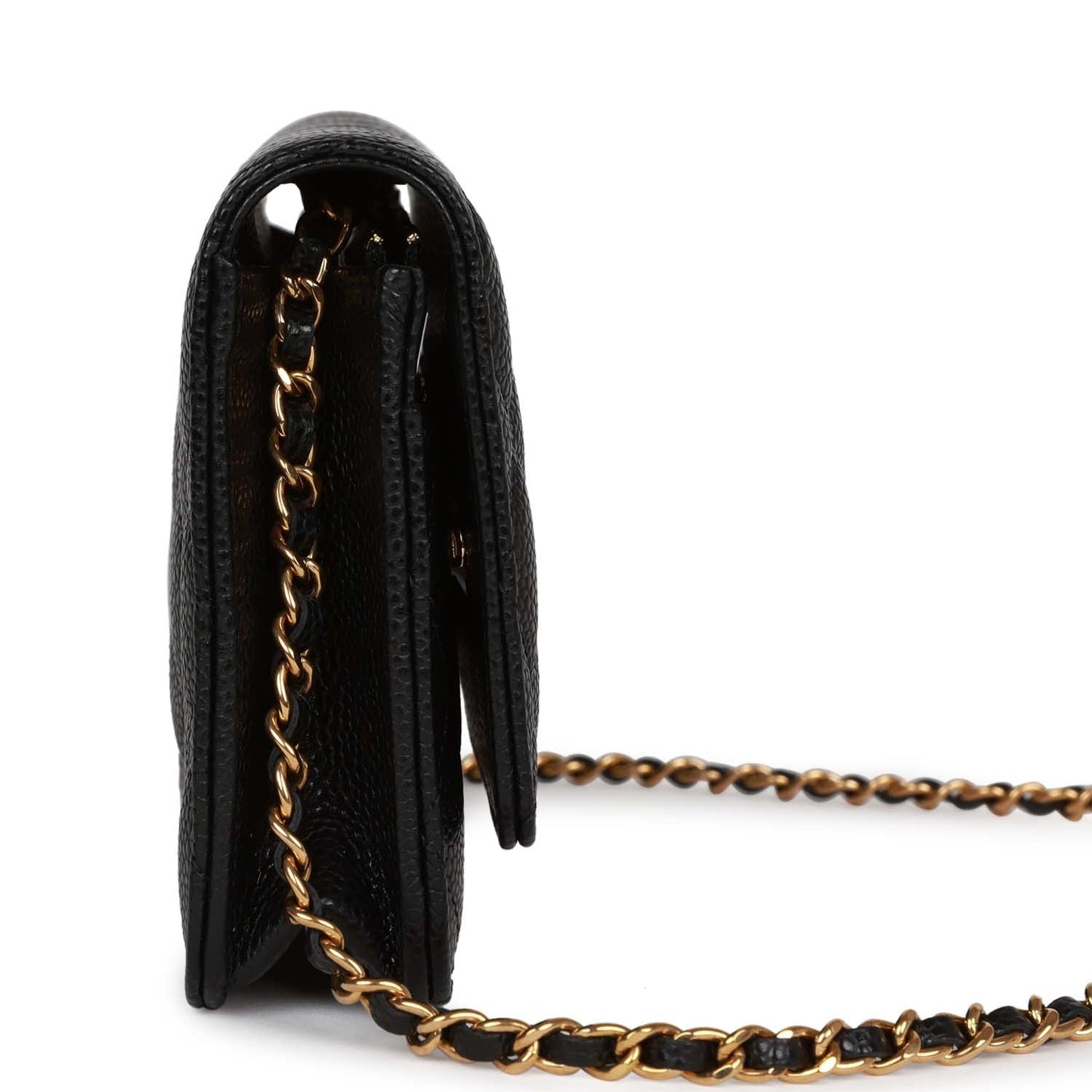 Chanel Wallet On Chain WOC Black Caviar Gold Hardware