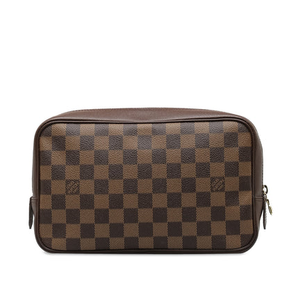 Brown Louis Vuitton Damier Ebene Trousse Toilette 25 Pouch