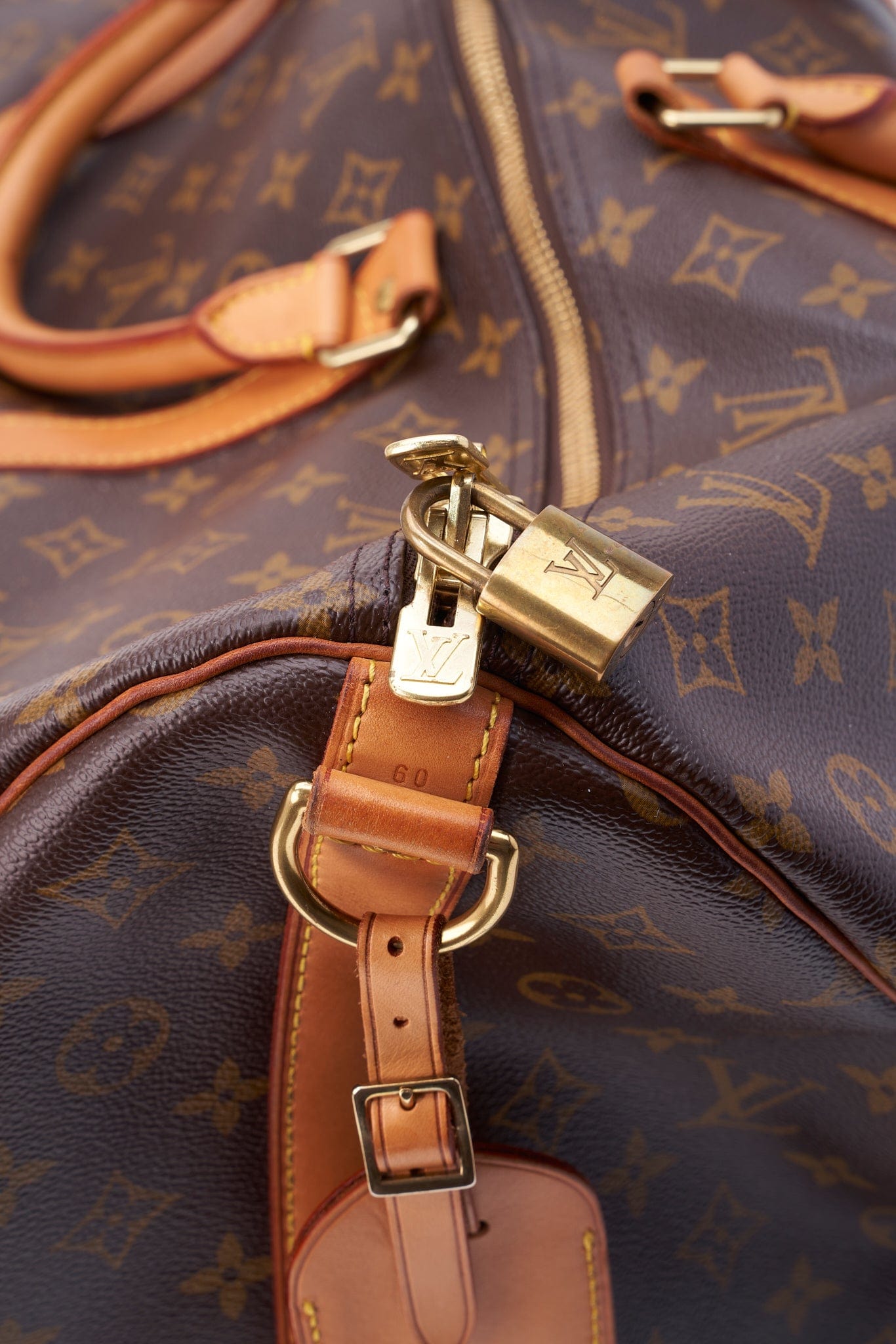 Louis Vuitton 60 Keepall Bag In Brown Monogram Coated Canvas
