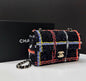 Chanel 20 Black Woven Tweed Chain Bag