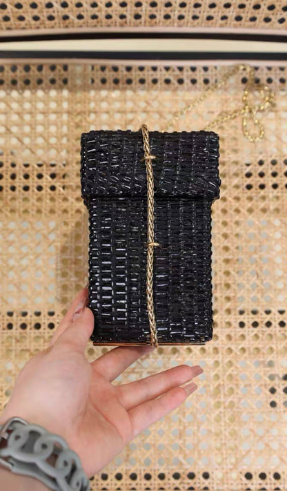 Chanel Black Wicker Cc Picnic Lunch Basket Box Bag Gold Hardware