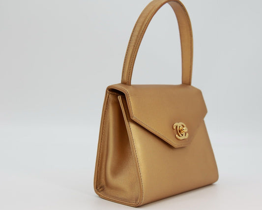 Chanel Kelly Gold Shoulder Bag Gold