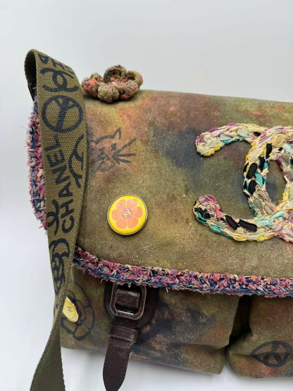Chanel Graffiti Canvas Messenger Bag Large Size