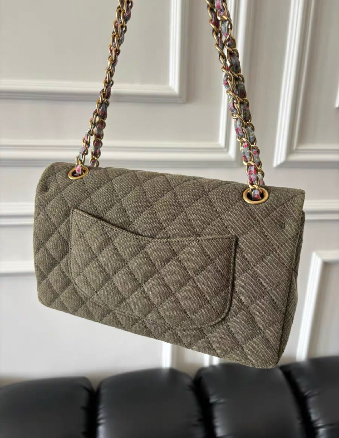 Chanel Timeless Canvas Gold Shoulder Bag