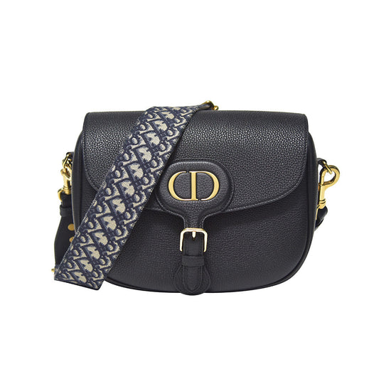 Black Grained Leather Large Dior Bobby Bag Rented Out