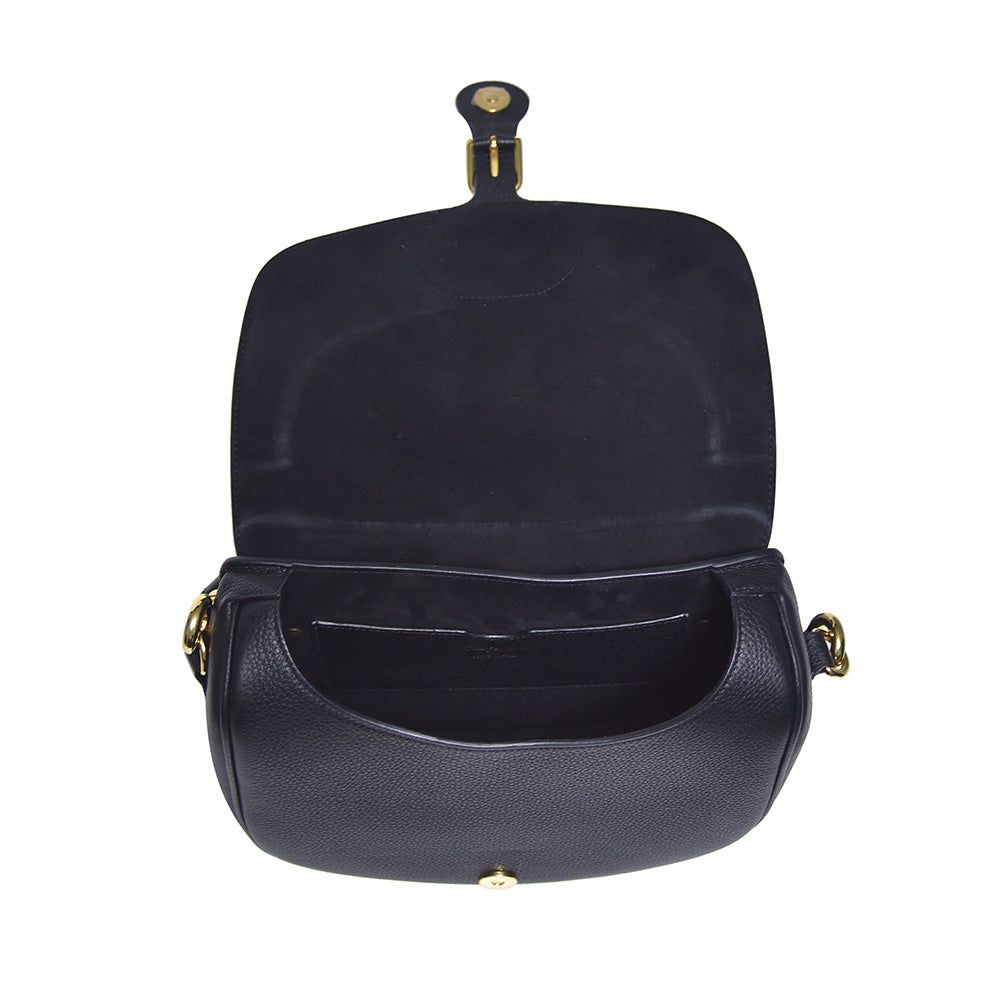 Black Grained Leather Large Dior Bobby Bag Rented Out