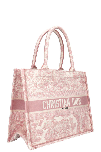 Christian Dior Medium Dior Book Tote Toile De Jouy Pink