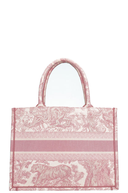 Christian Dior Medium Dior Book Tote Toile De Jouy Pink