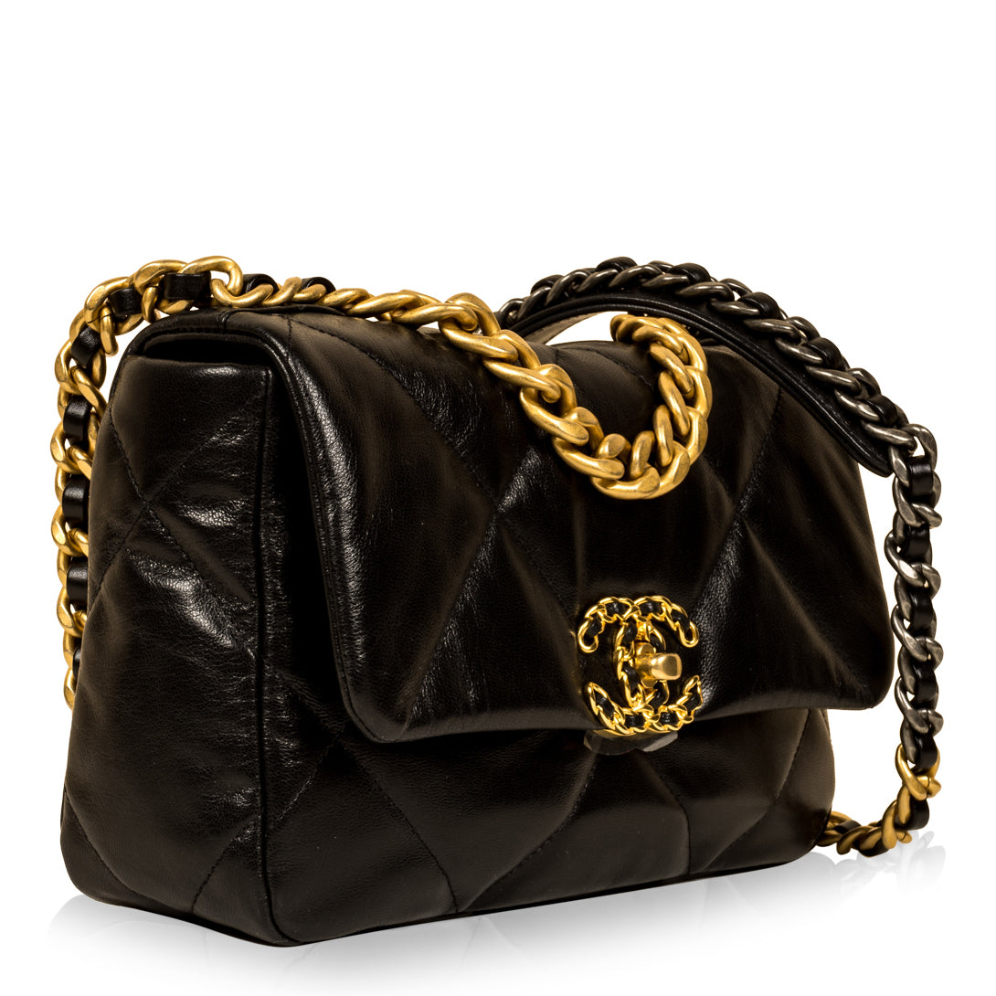 Chanel Chanel 19 Lambskin Black Shoulder Bag Style 26