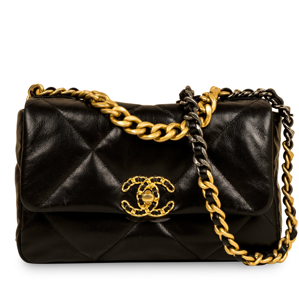 Chanel Chanel 19 Lambskin Black Shoulder Bag Style 27