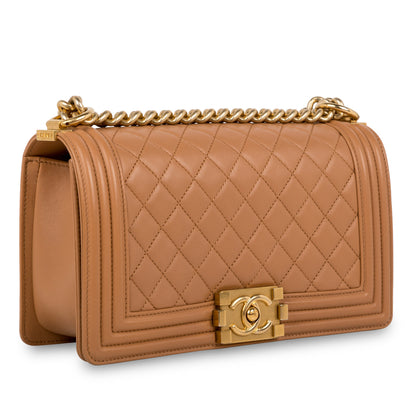 Chanel Boy Bag Lambskin Black Shoulder Bag Style 44