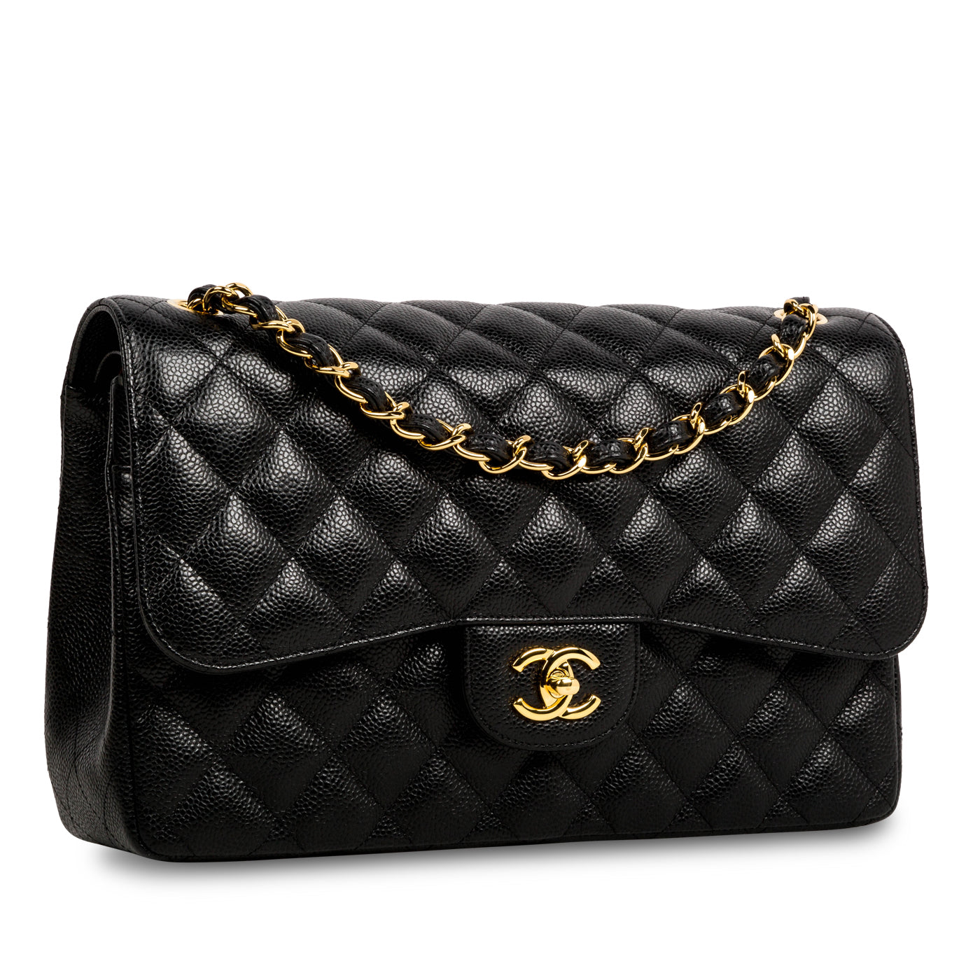 Chanel Classic Flap Caviar Black Shoulder Bag Style 48