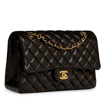 Chanel Classic Flap Lambskin Black Shoulder Bag Style 120