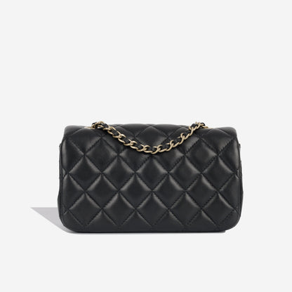 Chanel Classic Flap Lambskin Black Shoulder Bag Style 24