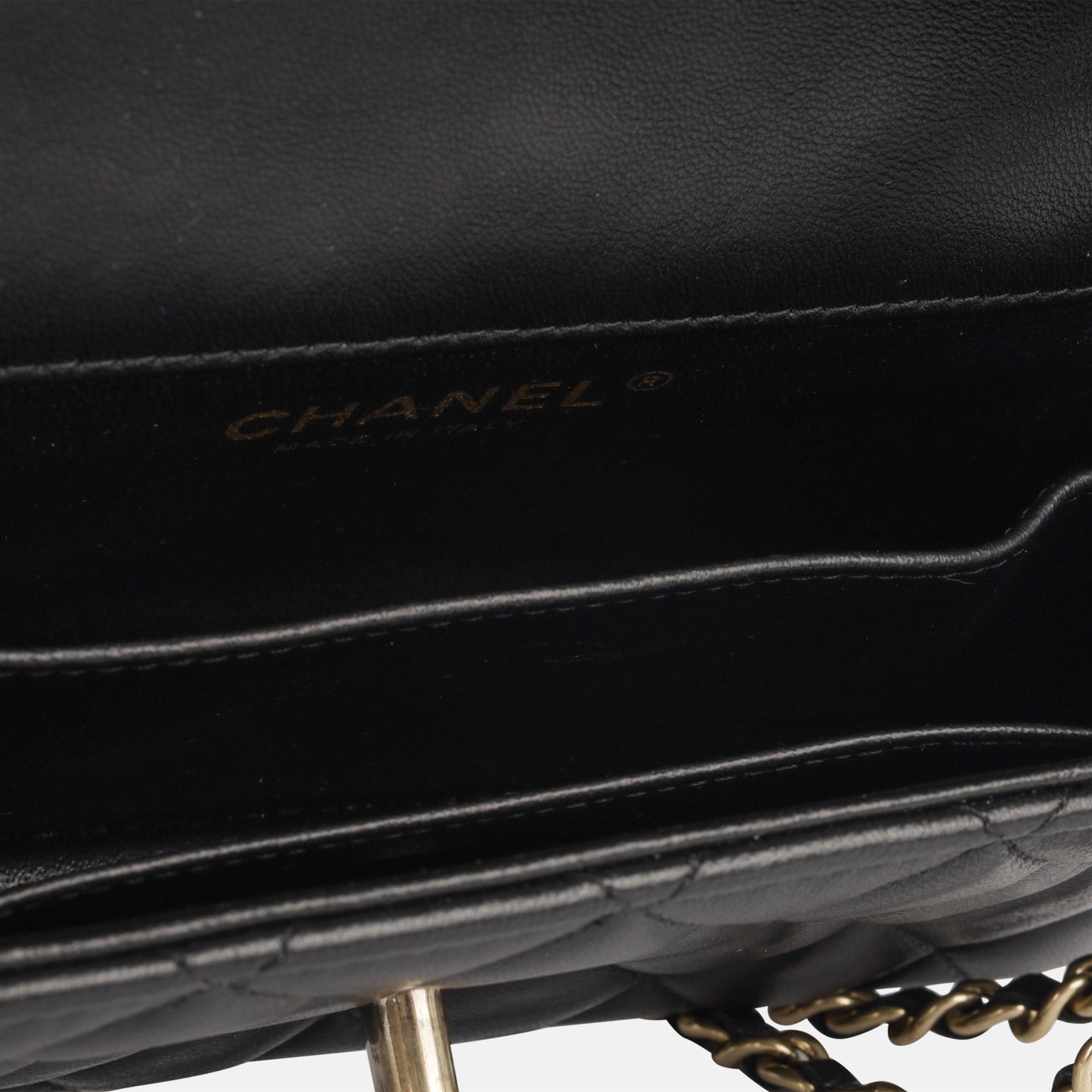 Chanel Classic Flap Lambskin Black Shoulder Bag Style 24