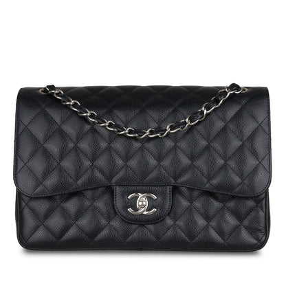 Chanel Classic Flap Caviar Black Shoulder Bag Style 20