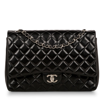 Chanel Classic Flap Lambskin Black Shoulder Bag Style 74
