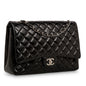 Chanel Classic Flap Lambskin Black Shoulder Bag Style 74