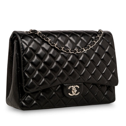 Chanel Classic Flap Lambskin Black Shoulder Bag Style 25
