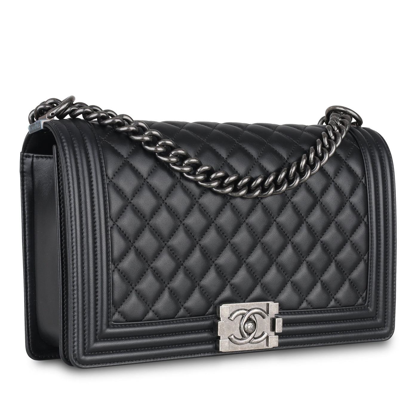 Chanel Boy Bag Lambskin Black Shoulder Bag Style 2
