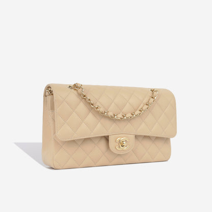 Chanel Classic Flap Lambskin Gold Shoulder Bag Style 32