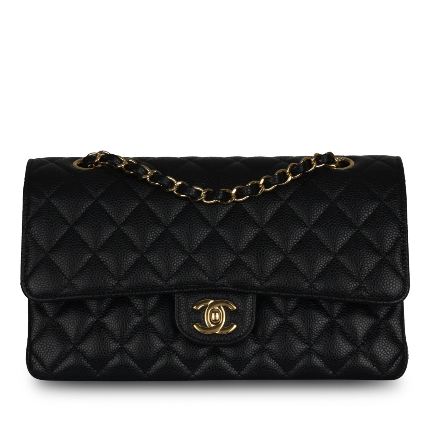 Chanel Classic Flap Lambskin Black Shoulder Bag Style 115
