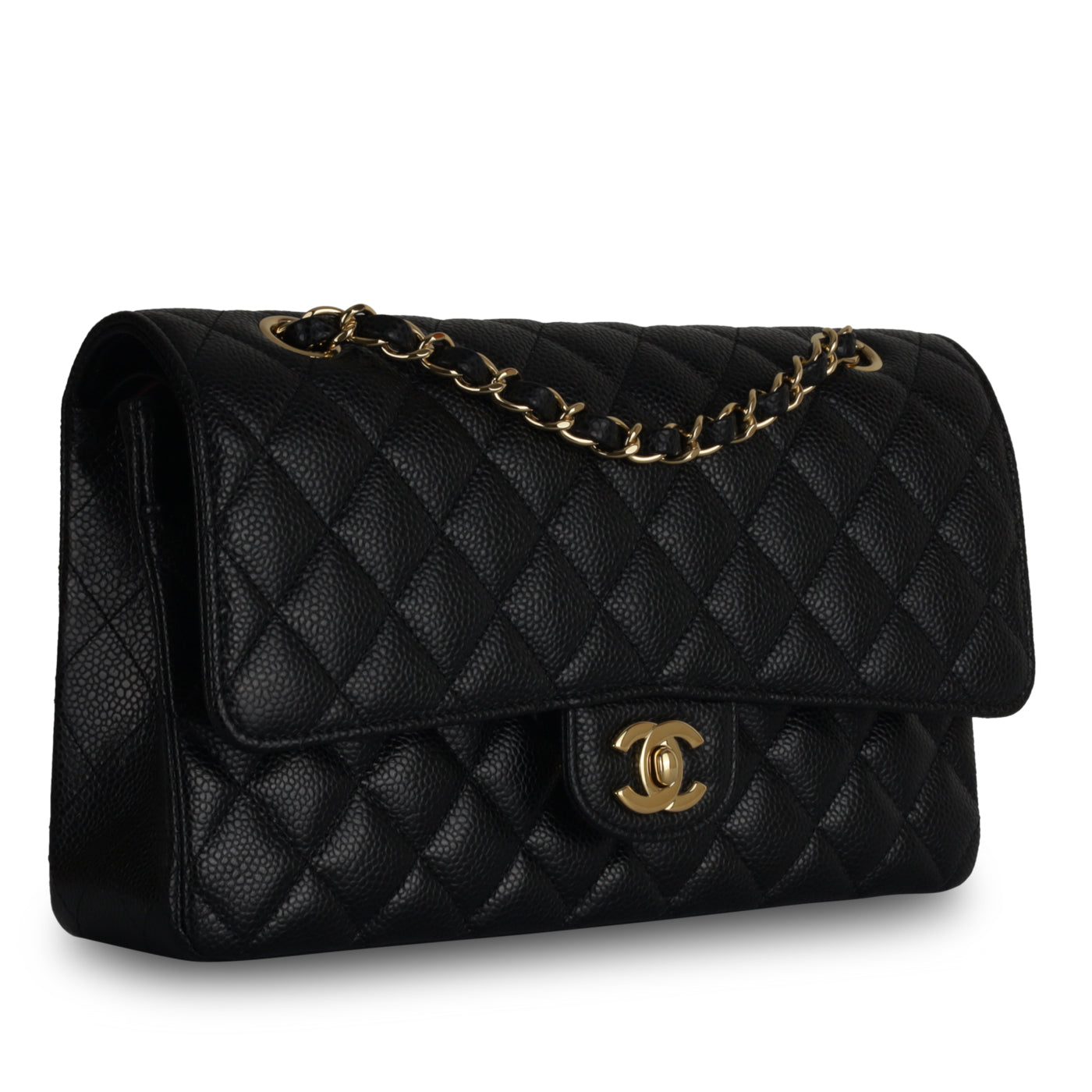 Chanel Classic Flap Lambskin Black Shoulder Bag Style 115
