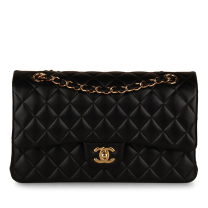 Chanel Classic Flap Bag Medium - Black Lambskin