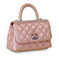 Chanel Coco Handle Caviar Silver Shoulder Bag Caviar