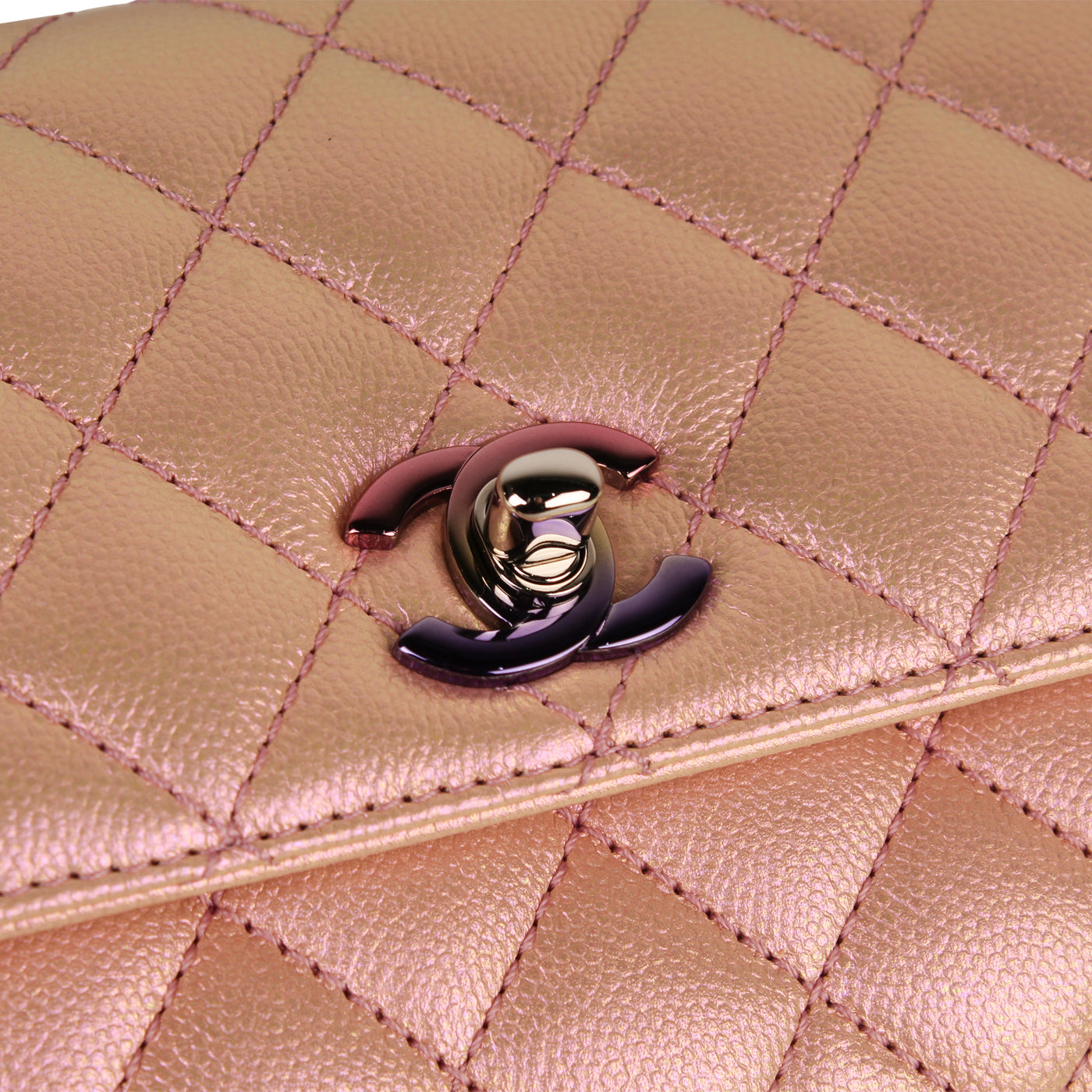 Chanel Coco Handle Caviar Silver Shoulder Bag Caviar