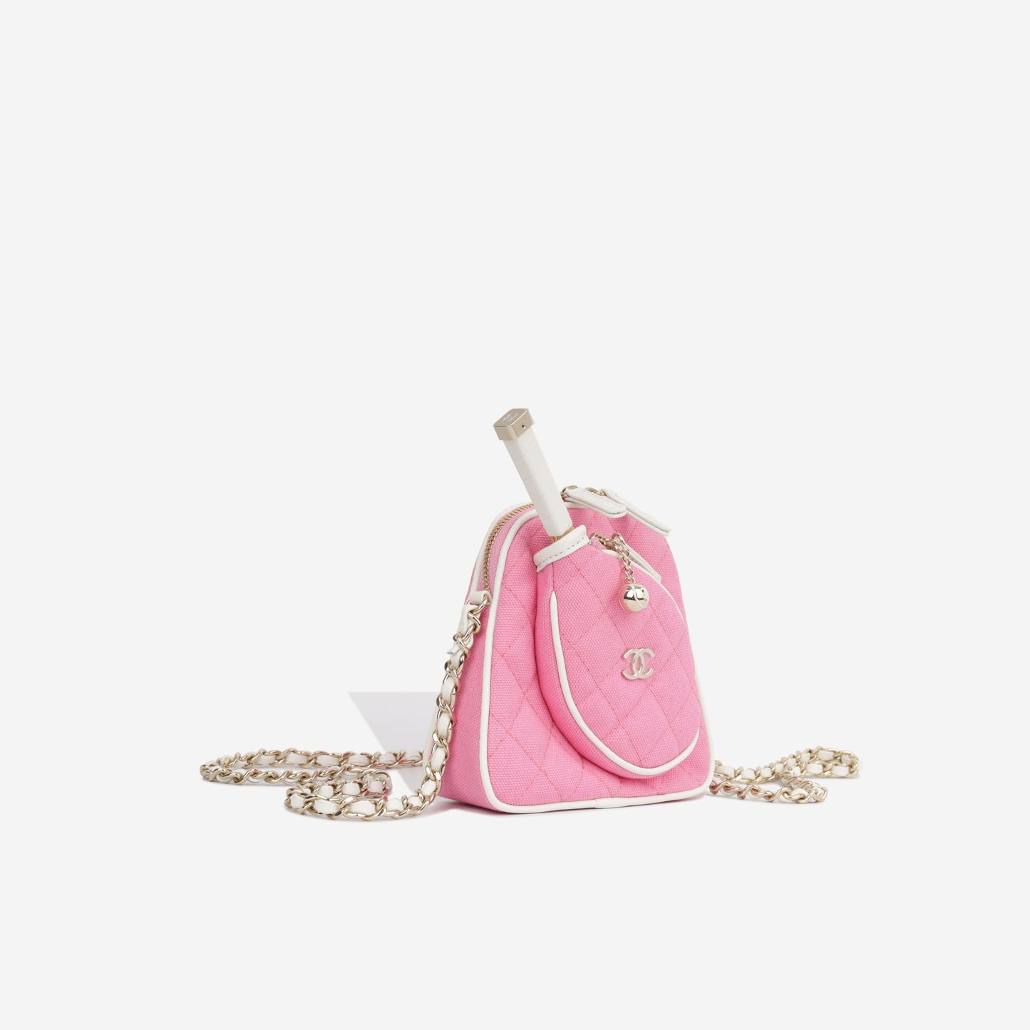 Chanel Mini Flap Canvas Gold Shoulder Bag