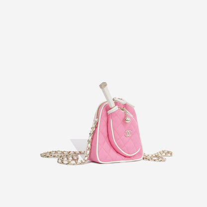 Chanel Mini Flap Canvas Gold Shoulder Bag
