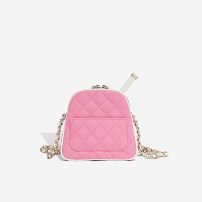 Chanel Mini Flap Canvas Gold Shoulder Bag
