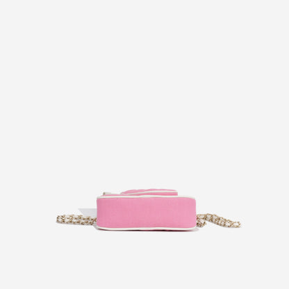 Chanel Mini Flap Canvas Gold Shoulder Bag